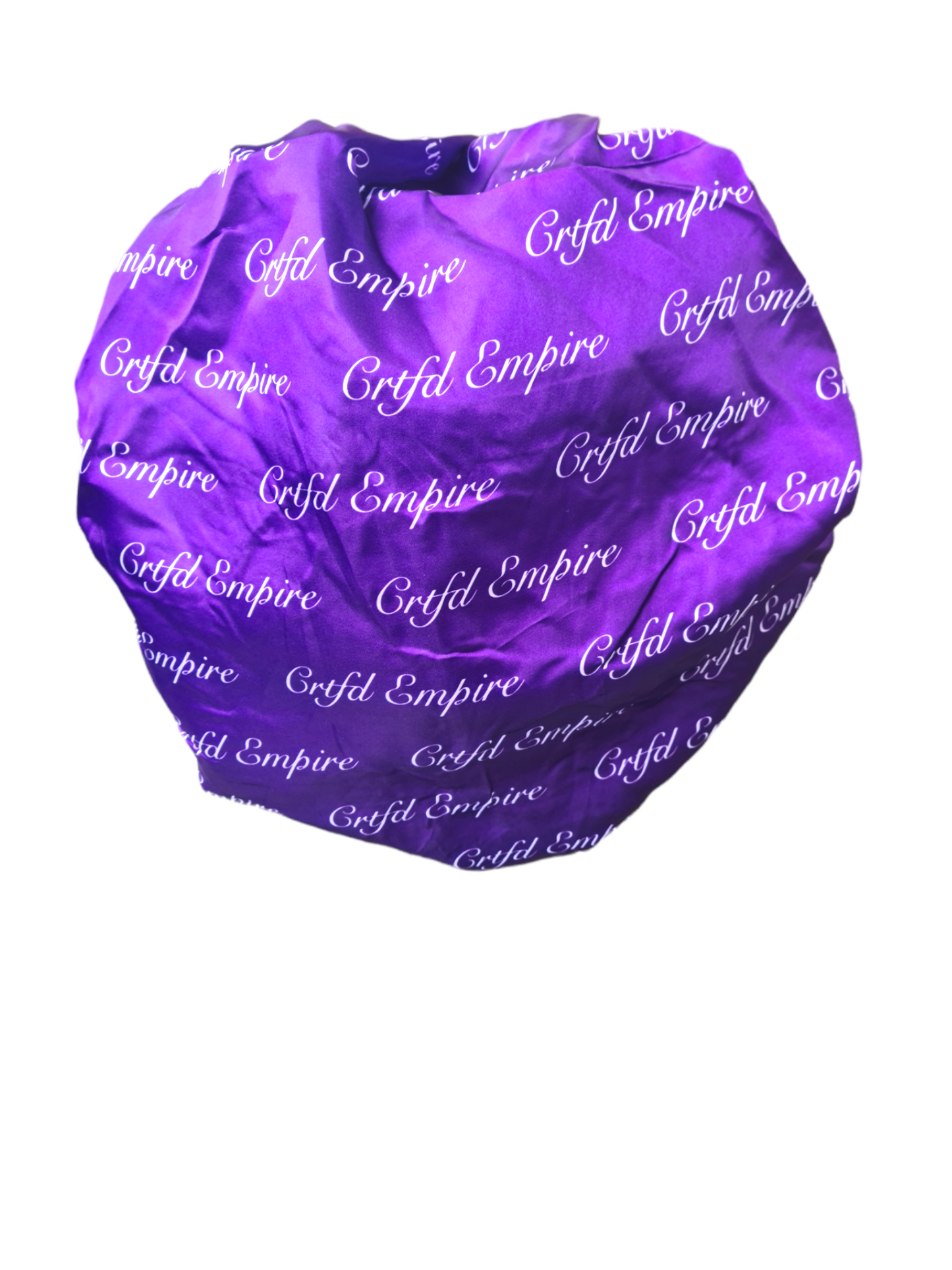 Crtfd Empire, Purple & White Satin Bonnet with tie
